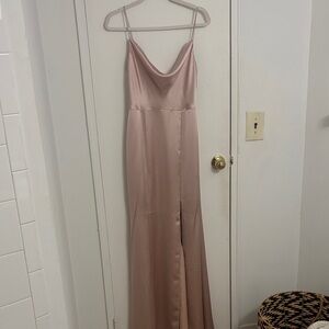 Amsale Blush Satin Gown